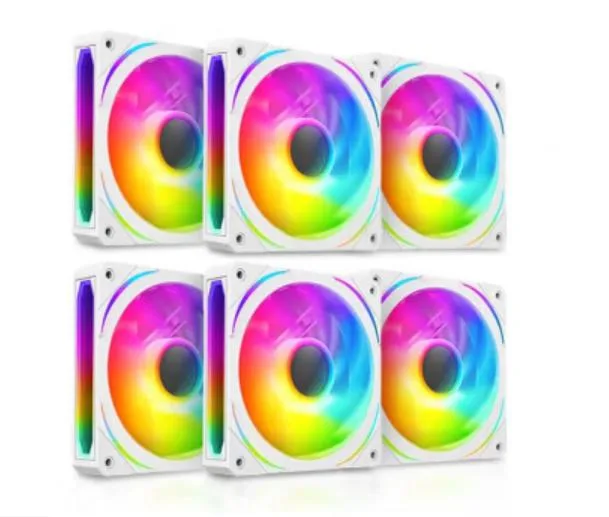 BFKK BFKK 120mm ARGB PWM Case Fan 6-Pack White — product photo