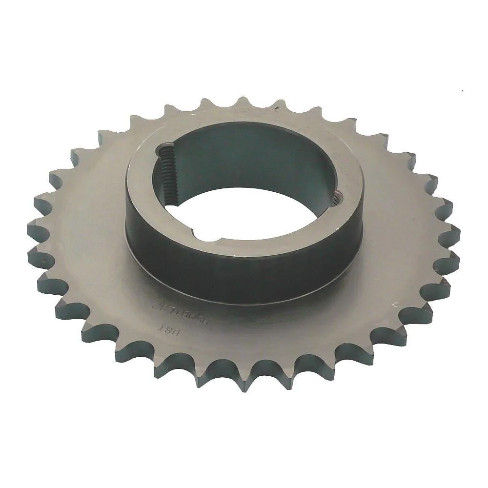 Steel sprocket, 32 teeth, black oxide finish, taper-lock hub
