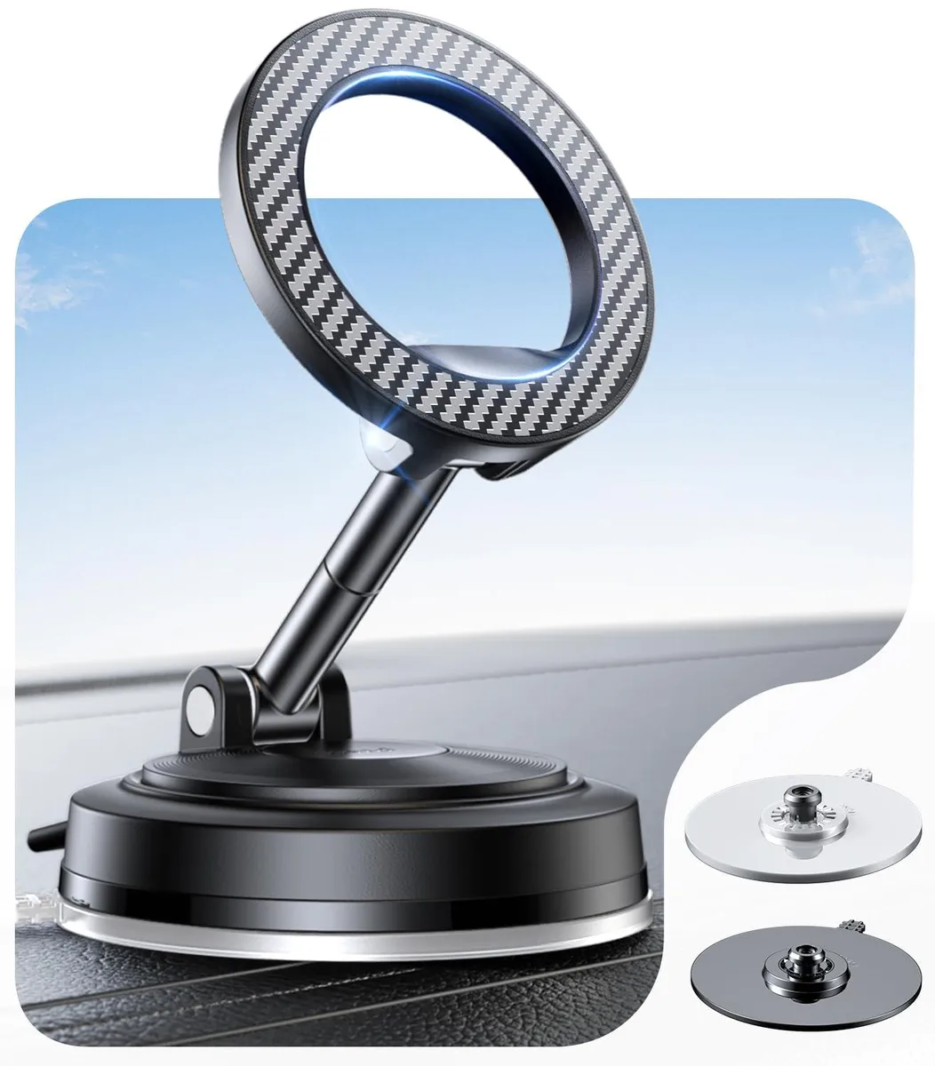  ACMEZING SKR13 phone mount Carbon Fiber dual-base 24 N55 magnets 118 lbs 300°F 360° adjustable — product photo