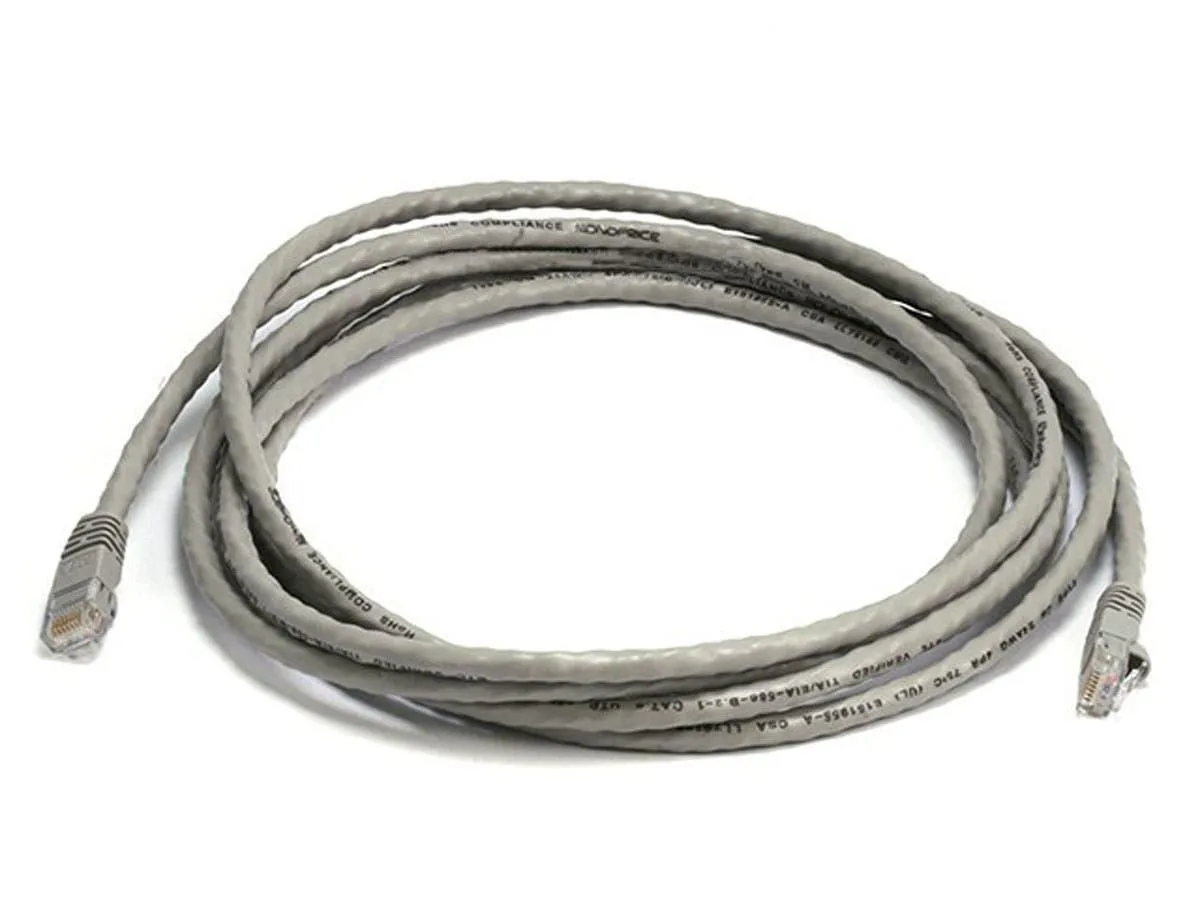 Monoprice Inc. Monoprice 103437 Cat6 Network Ethernet Cable 10 Feet Gray 24AWG 550MHz — product photo