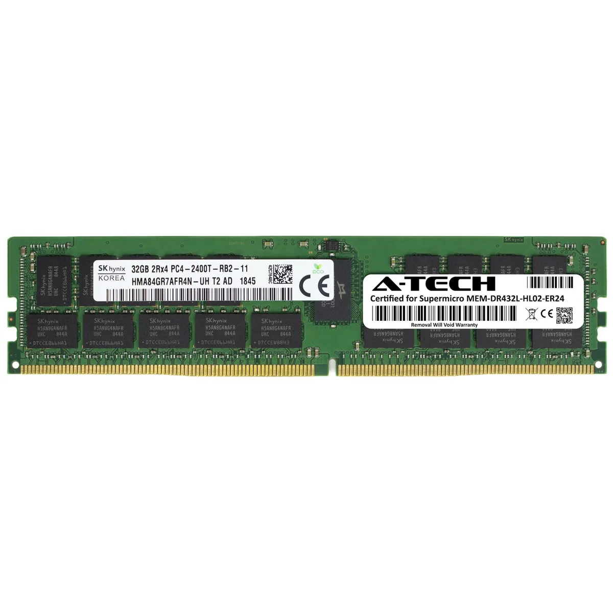 A-Tech A-Tech Supermicro Certified 32GB DDR4 2400MHz ECC RDIMM 2Rx4 CL17 1.20V 288-Pin Server Memory — product photo