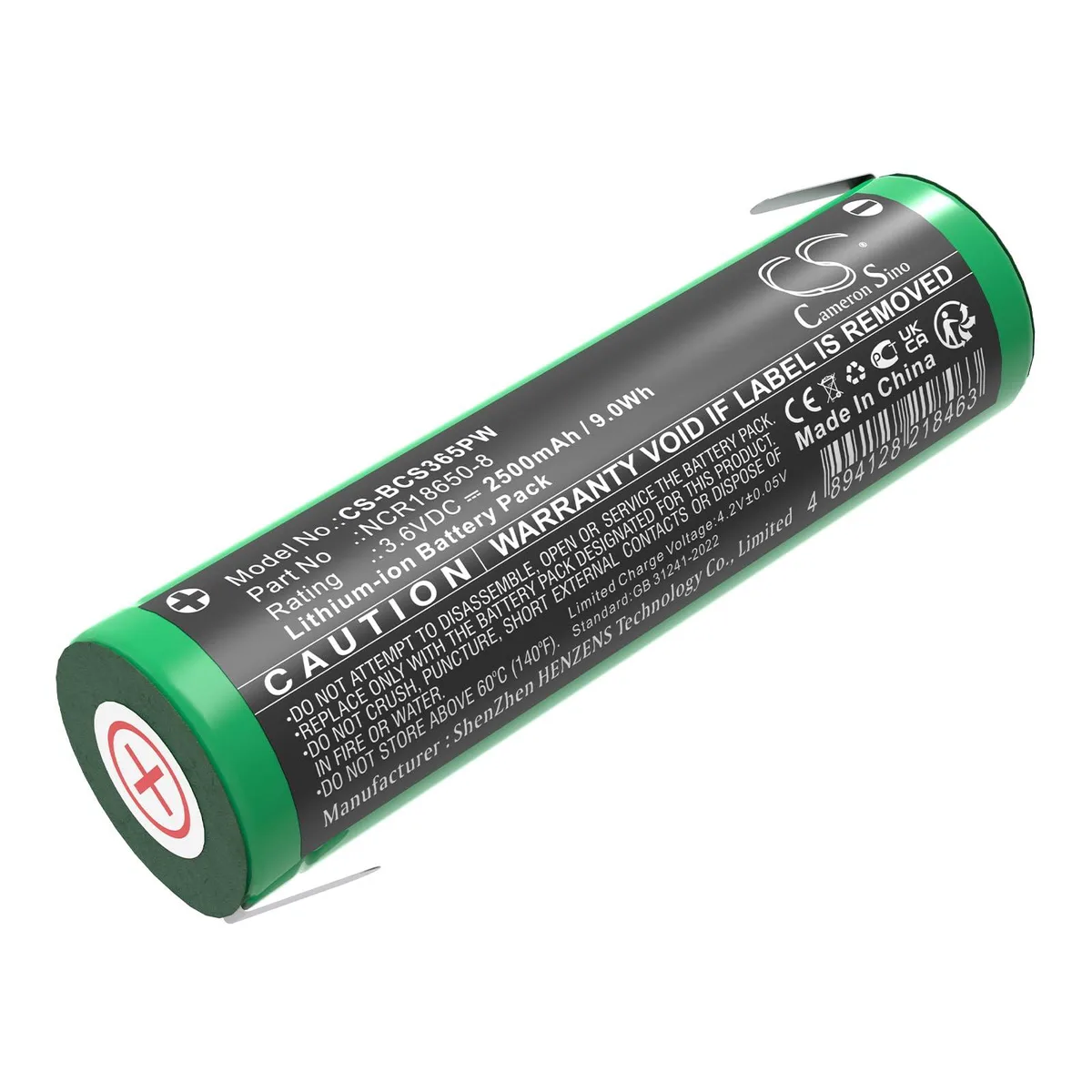  Cameron Sino NCR18650-8 2500 mAh 7.4 V lithium-polymer standard battery — product photo