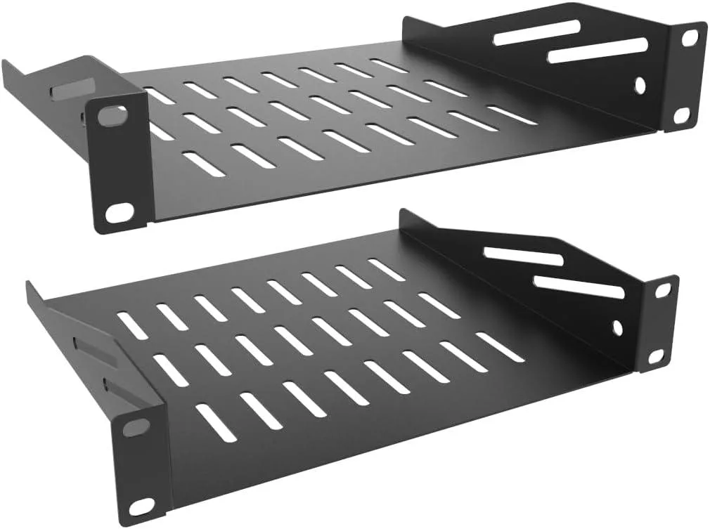 TAURKENAM TAURKENAM 1U 10" Vented Cantilever Rack Tray 2 Pcs Black — product photo