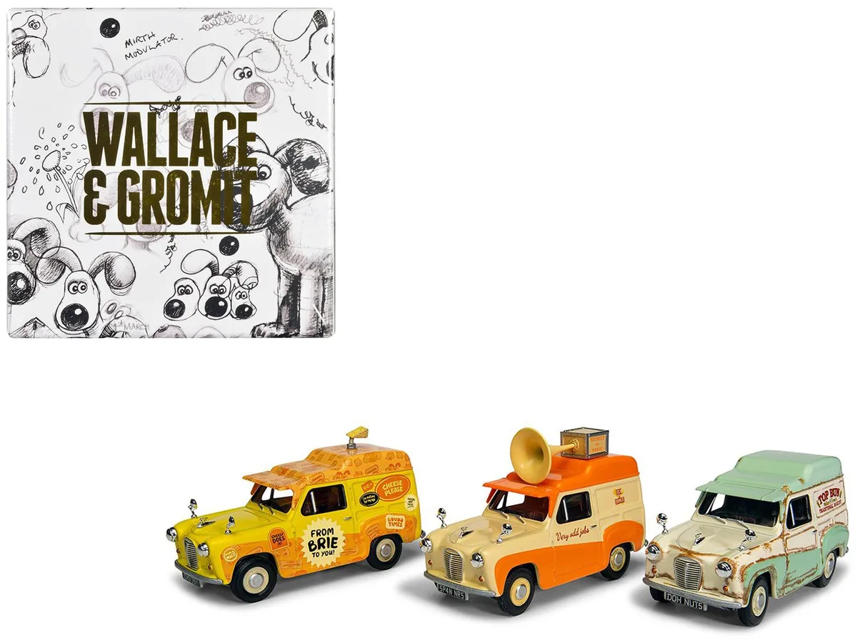 Corgi Corgi Wallace &amp; Gromit Austin A35 Van Collection Set of 3 hobby collectible — product photo