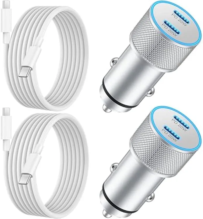 iworkmart iworkmart 40W Dual USB-C Car Charger 2-Pack with 6FT Cable car electronics accessory — product photo