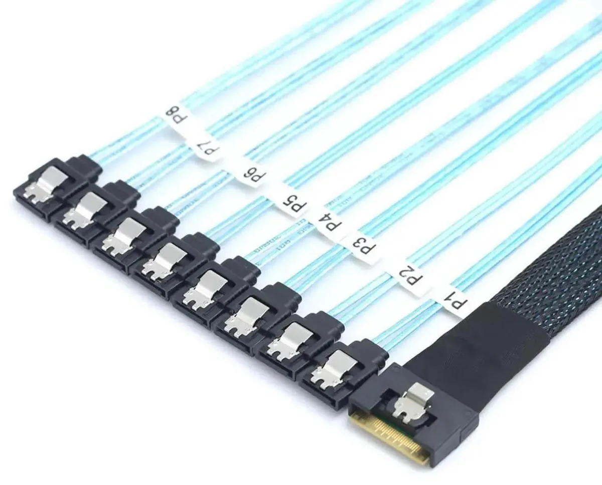 SMUGDESK SMUGDESK SFF8654 8I to 8×SATA SAS Cable .8m 24G 32AWG — product photo