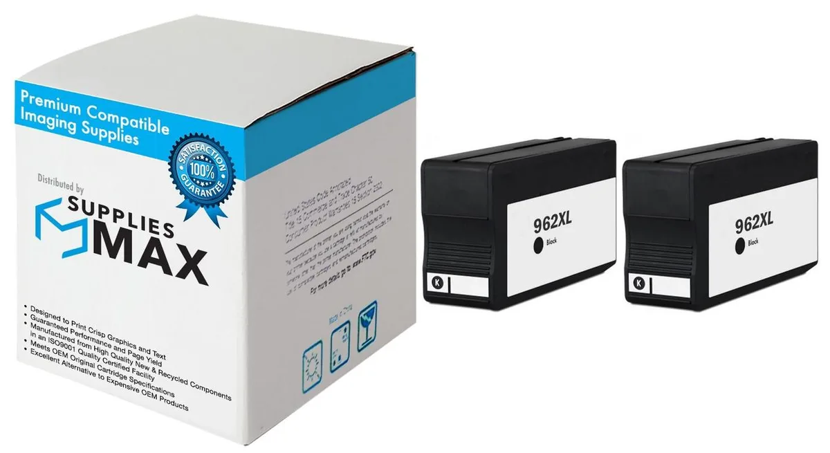 SuppliesMax SuppliesMax 3JB35BN Black High Yield Inkjet 2 Pack 2000 Pages — product photo