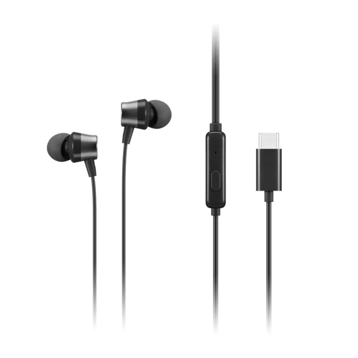 Lenovo USB-C wired in-ear headphones in black finish
