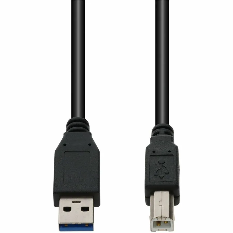 Black USB 3.0 A male to B male cable, 10ft length