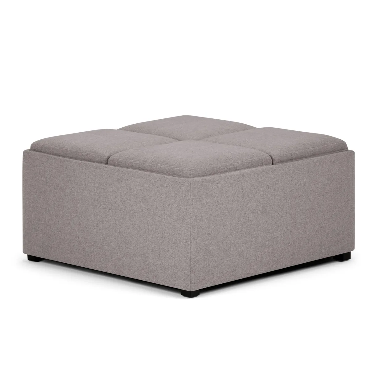 tuphen tuphen Avalon Square Coffee Table Storage Ottoman Cloud Grey 35x35x18 — product photo