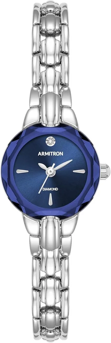 Armitron Armitron Ladies Watch Sapphire Blue Diamond Dial Silver-Tone Bracelet — product photo