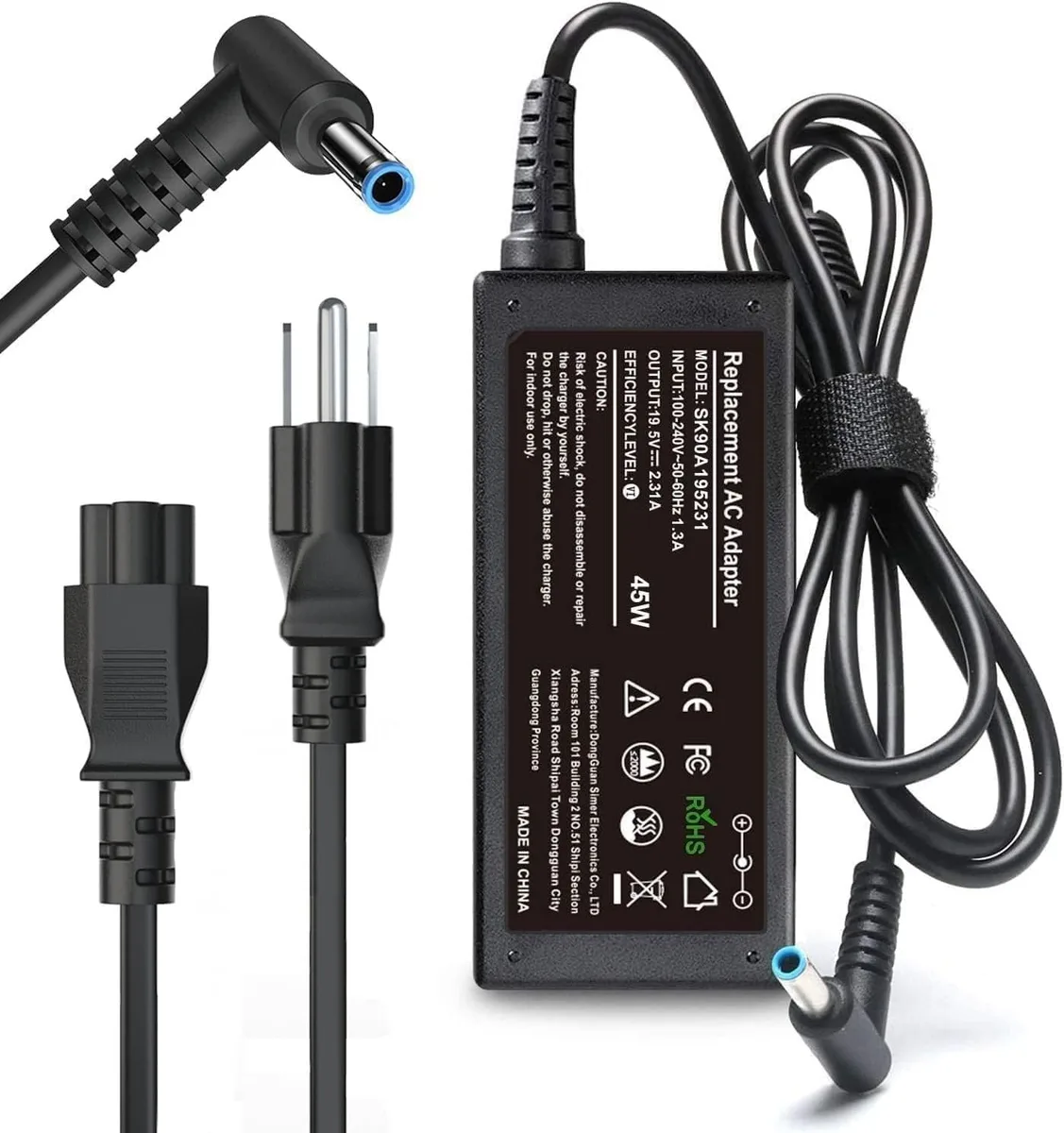 TOPRANK TOPRANK 65W AC Adapter 19.5V 3.33A Smart Blue Tip 4.5x3.0mm — product photo