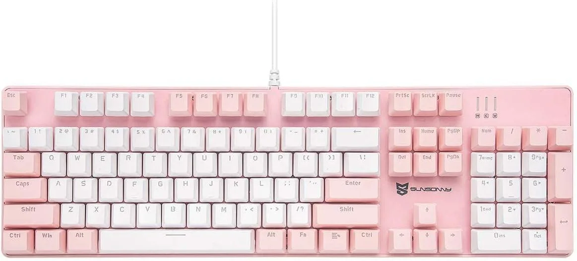 TUKO TUKO 104 Keys Mechanical Gaming Keyboard Brown Switch Pink & White Hot Swappable — product photo