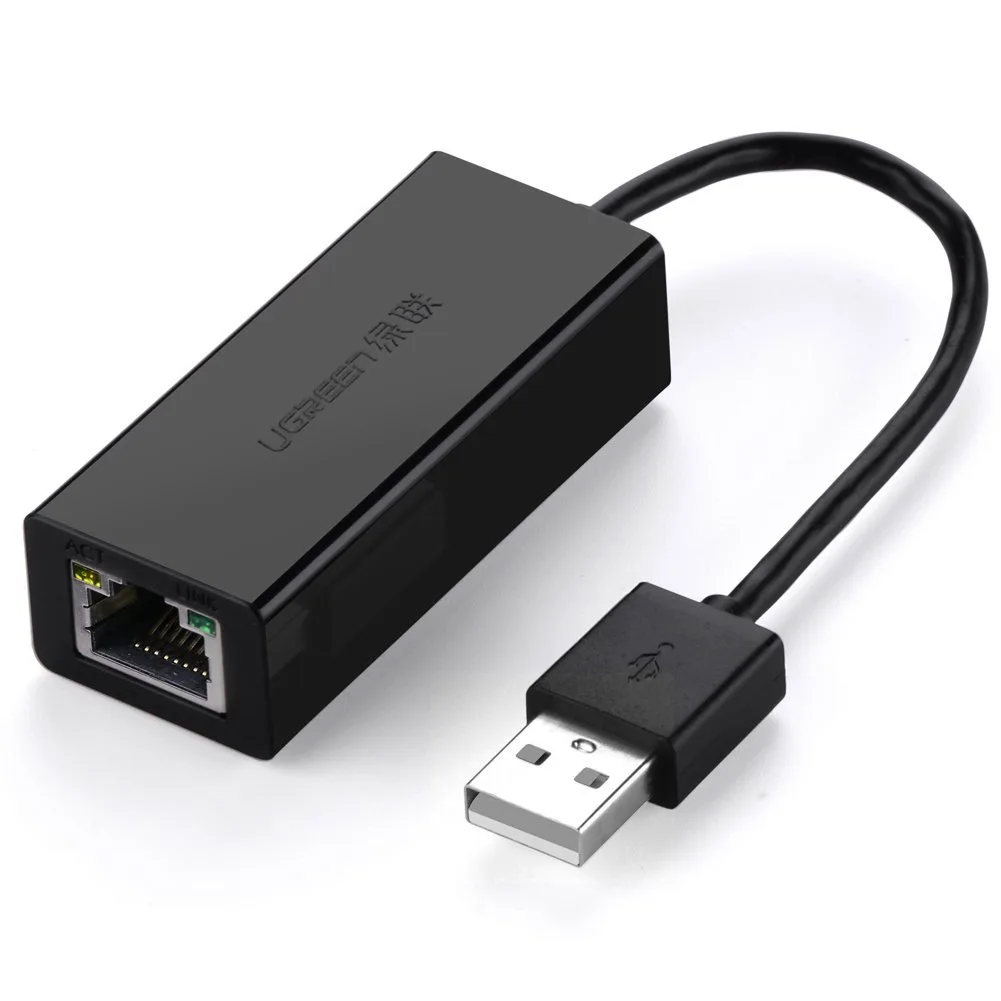TeKit TeKit NTR20254L USB 2.0 to RJ45 10/100 Ethernet Adapter Black .5 ft — product photo