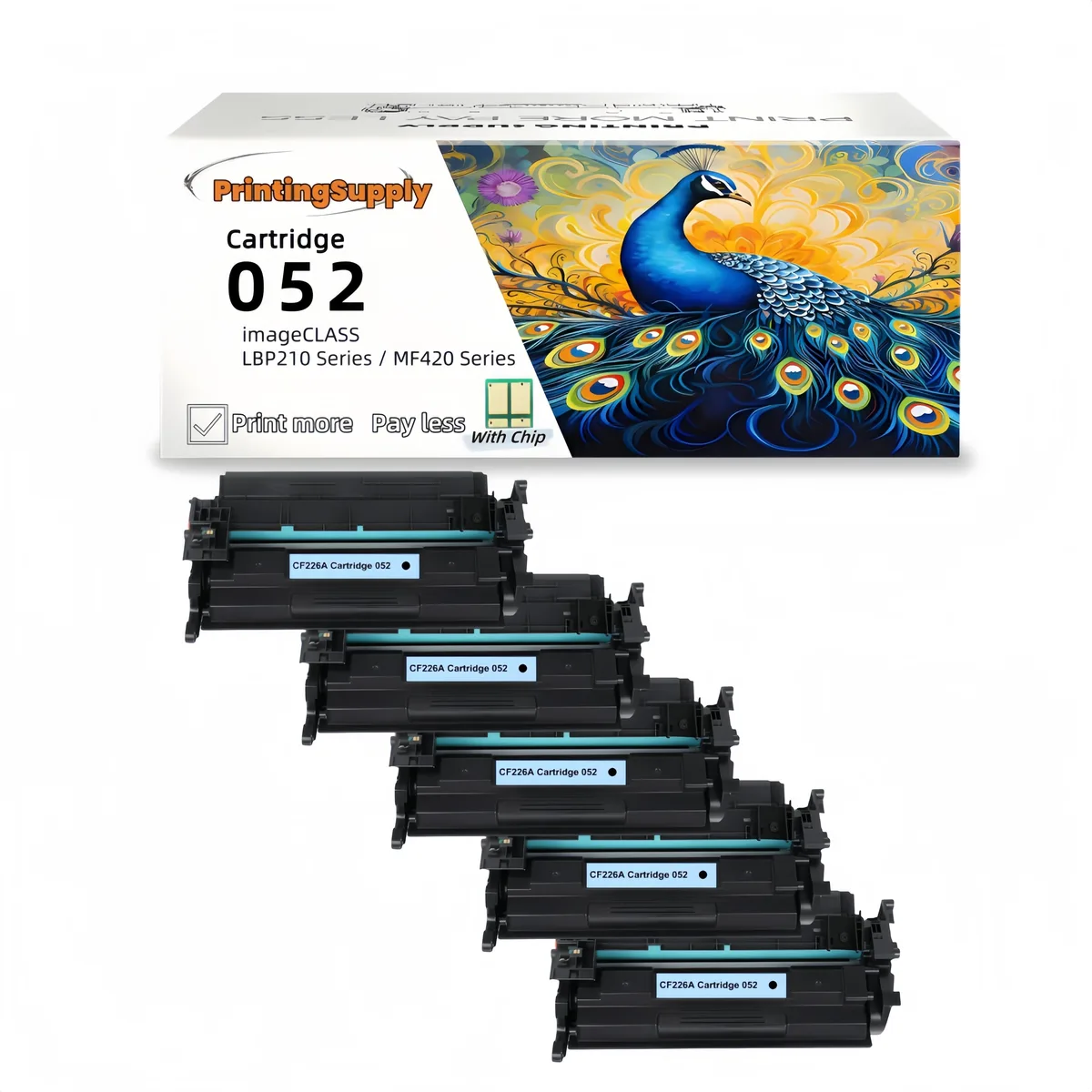 Aster Graphics Inc Aster Graphics Inc 052 Black Toner Cartridge 5 Pack 3200 Pages — product photo