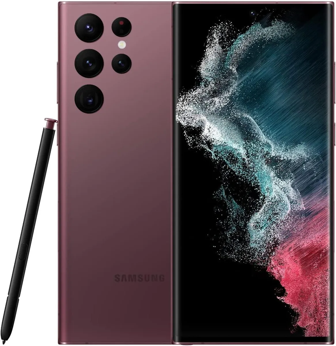 SAMSUNG SAMSUNG Galaxy S22 Ultra 5G S908U 128GB Burgundy prepaid — product photo