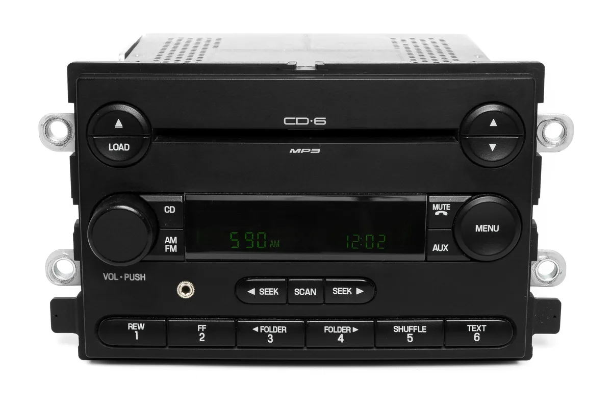 1 Factory Radio 1 Factory Radio 6G1T-18C815-AB 6-Disc MP3 CD Receiver Aux Upgrade 2006-2007 Ford Five Hundred Mercury Montego — product photo