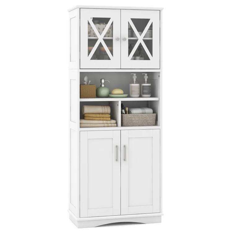 SlickBlue SlickBlue Tall Bathroom Cabinet White 23.5" x 12" x 57 — product photo