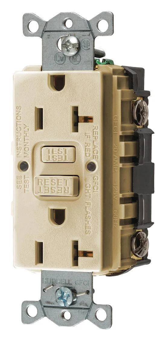 Hubbell Incorporated Hubbell Incorporated GFR20I GFCI Receptacle Duplex 20A 125V — product photo