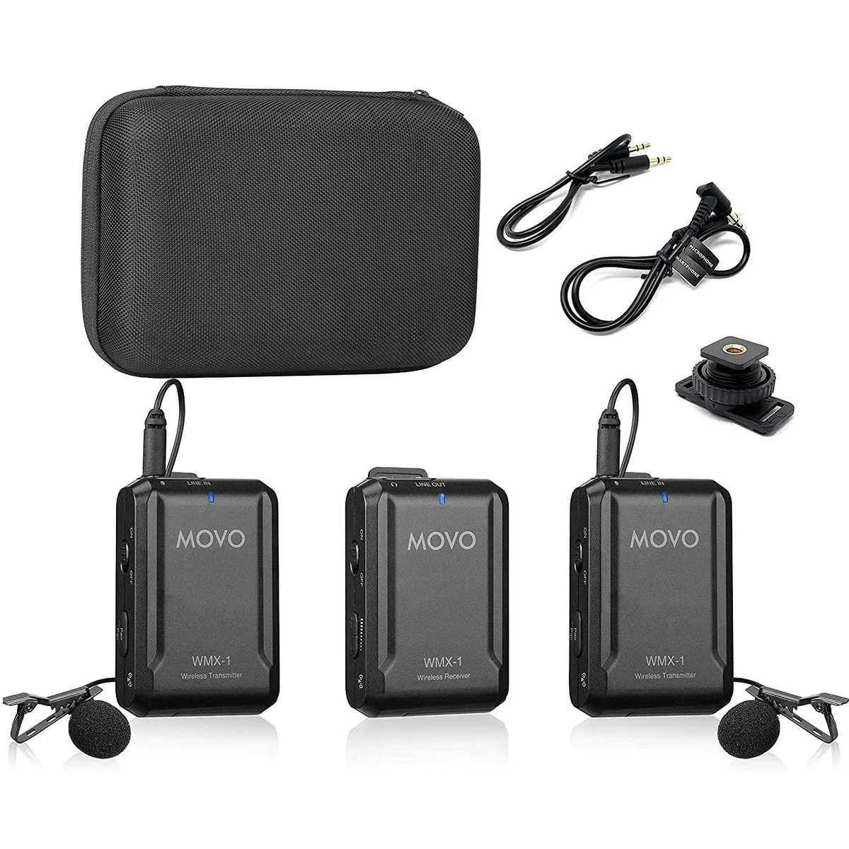  Movo WMX-1-DUO 2.4GHz Dual Wireless Lavalier Microphone System — product photo