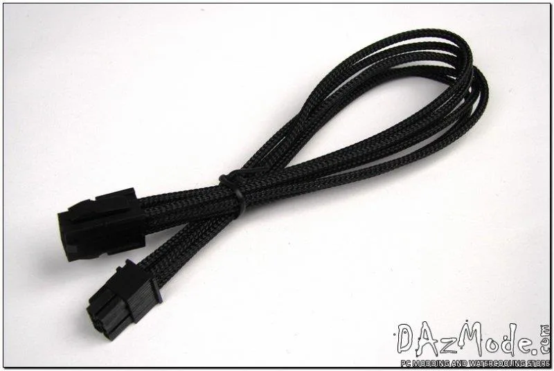 Darkside Computer Modding Darkside Computer Modding 6-Pin PCI-E 12in 30cm HSL Single Braid Extension Cable Jet Black — product photo
