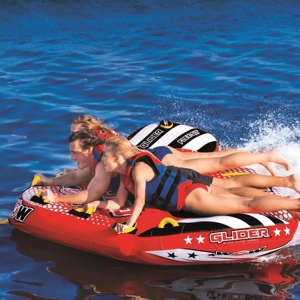 WOW Watersports WOW Watersports Glider 3-Person Towable Red 77" x 105" x 17 — product photo