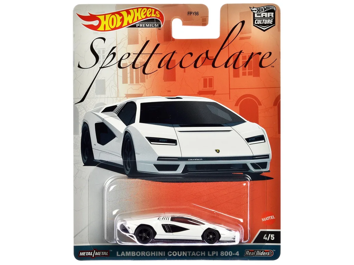 Hot Wheels Hot Wheels Lamborghini Countach LPI 800-4 White Spettacolare 2.75 inch hobby collectible — product photo