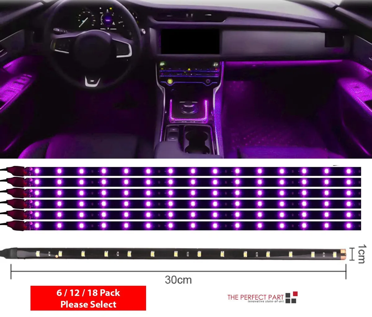 The Perfect Part The Perfect Part LED String Light Purple 12in 15 LED IP68 6 Pack — product photo