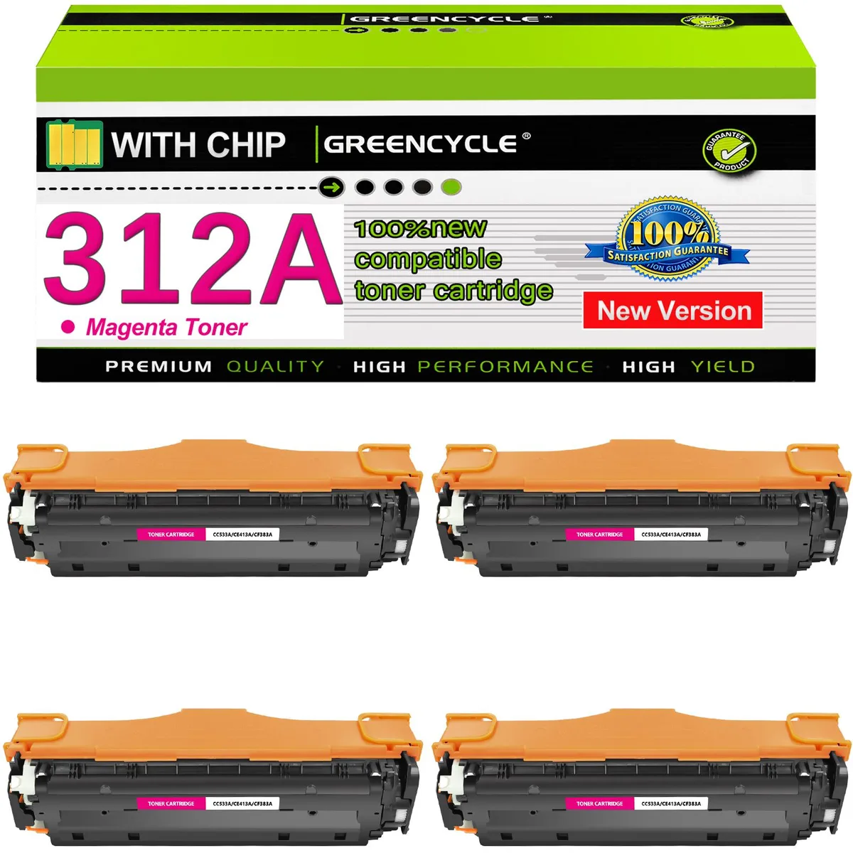 GREENCYCLE GREENCYCLE 312A Magenta Toner Cartridge 4 Pack CF383A — product photo