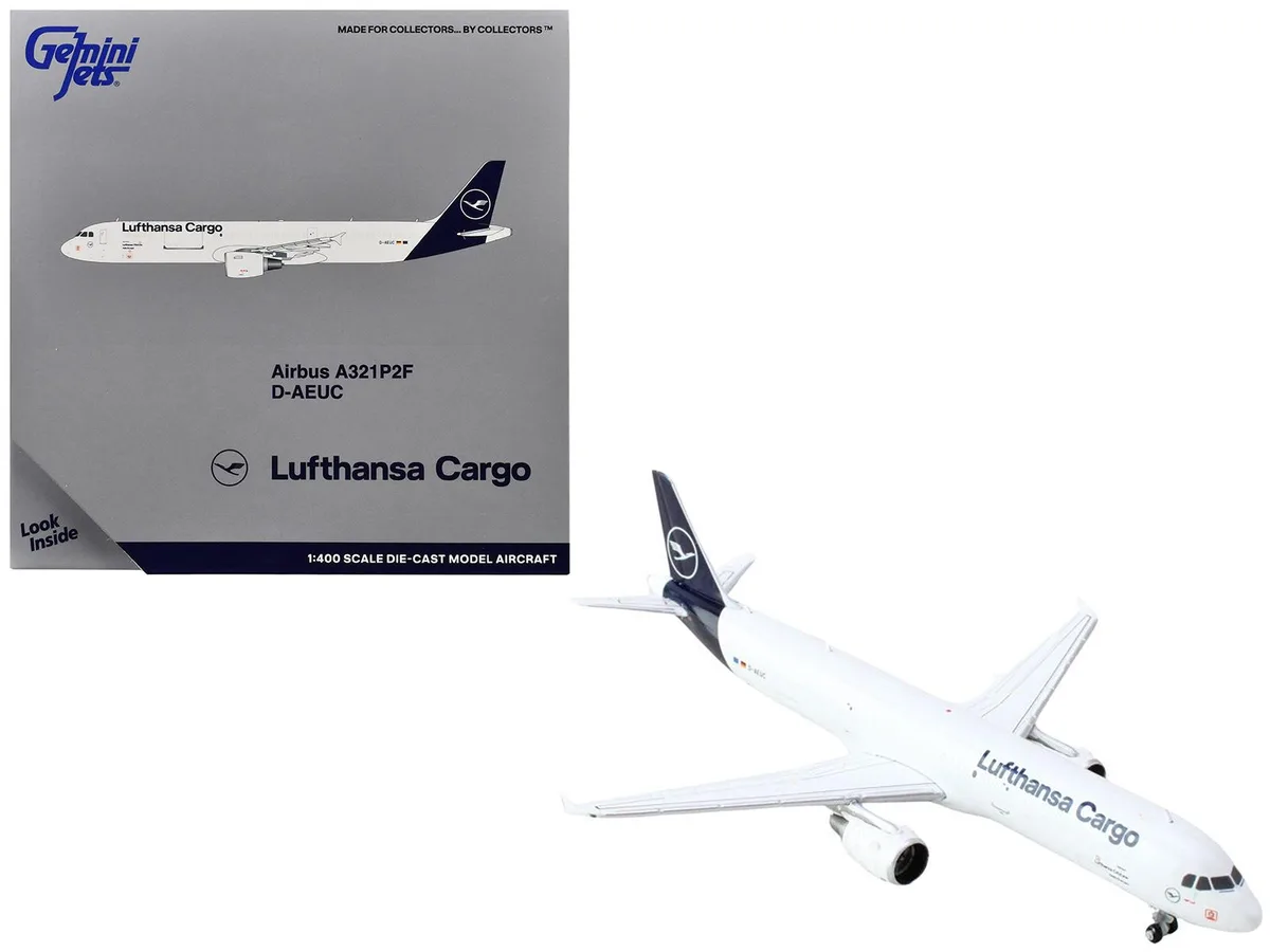 GeminiJets GeminiJets Airbus A321P2F Lufthansa Cargo D-AEUC 1/400 Diecast Model — product photo