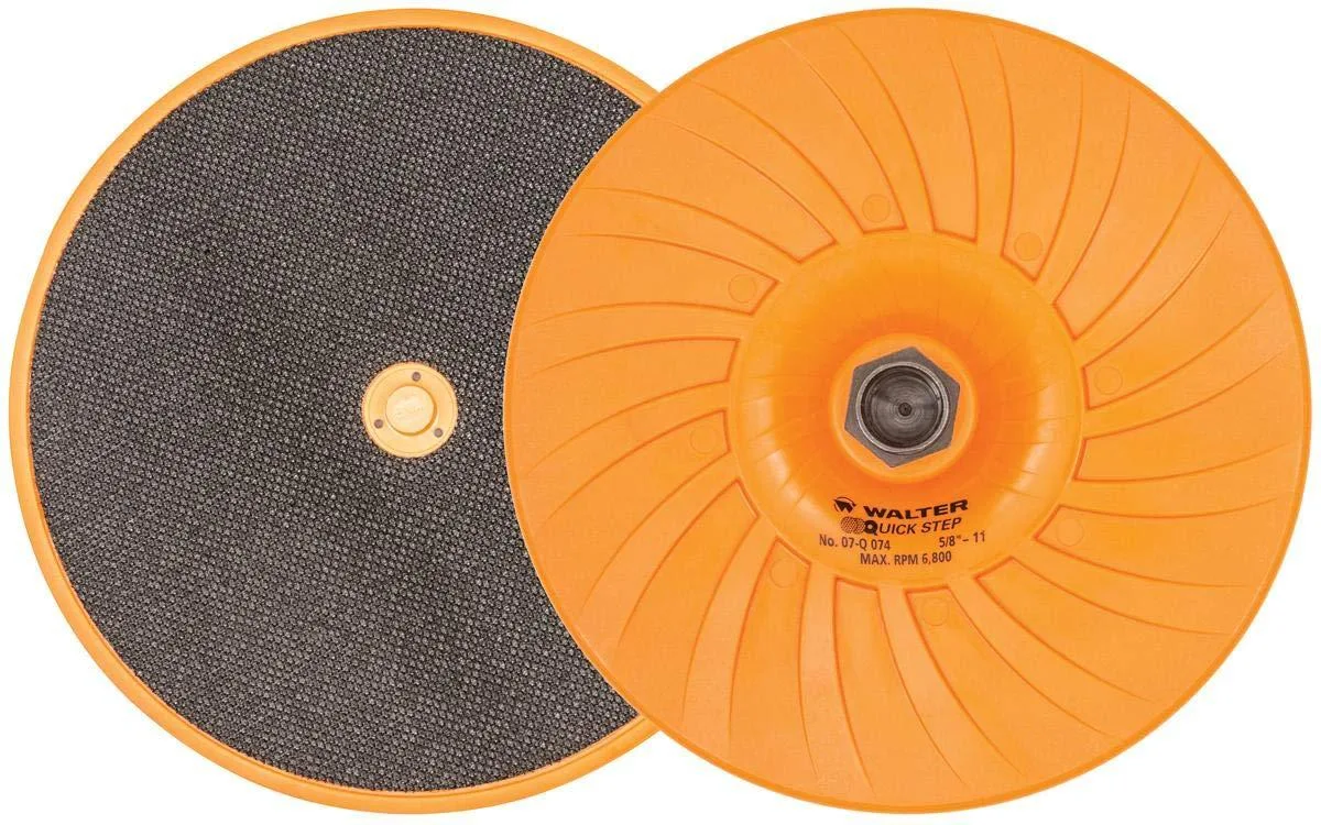 Walter Quick-Step backing pad 7 inch black nylon with centering pin