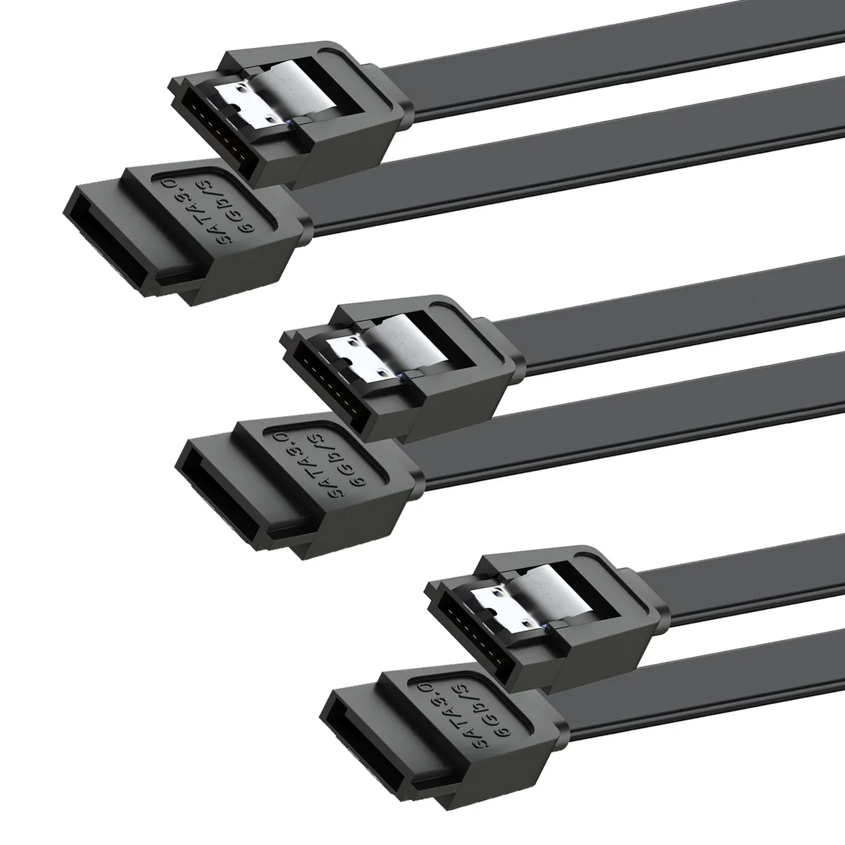 KEHIPI KEHIPI SATA Cable III 3-Pack 15 Inch 6Gbps Black — product photo