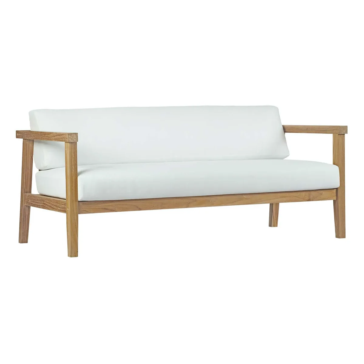 Modway Furniture Modway Furniture Bayport Teak Outdoor Loveseat Natural White 70.5"W — product photo