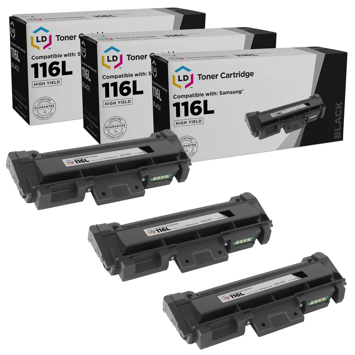 SAMSUNG SAMSUNG MLT-D116L Compatible Toner Cartridge High Yield Black 3-Pack 3000 Pages — product photo