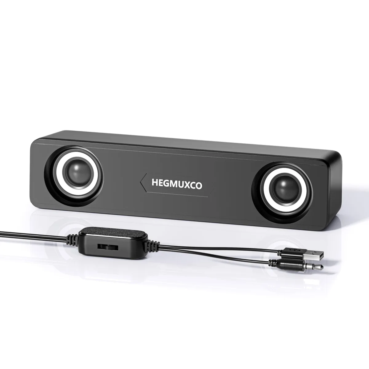  HEGMUXCO 2.0SPEAKER 10W USB 3.5mm Soundbar Black — product photo