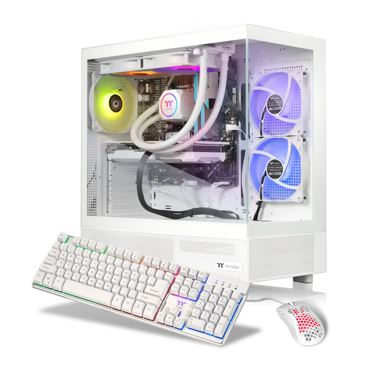 Thermaltake Thermaltake V27S-B65K-96X-LCS Ryzen 7 7800X3D 32GB DDR5 1TB NVMe Radeon RX 9060 XT 16GB gaming PC — product photo