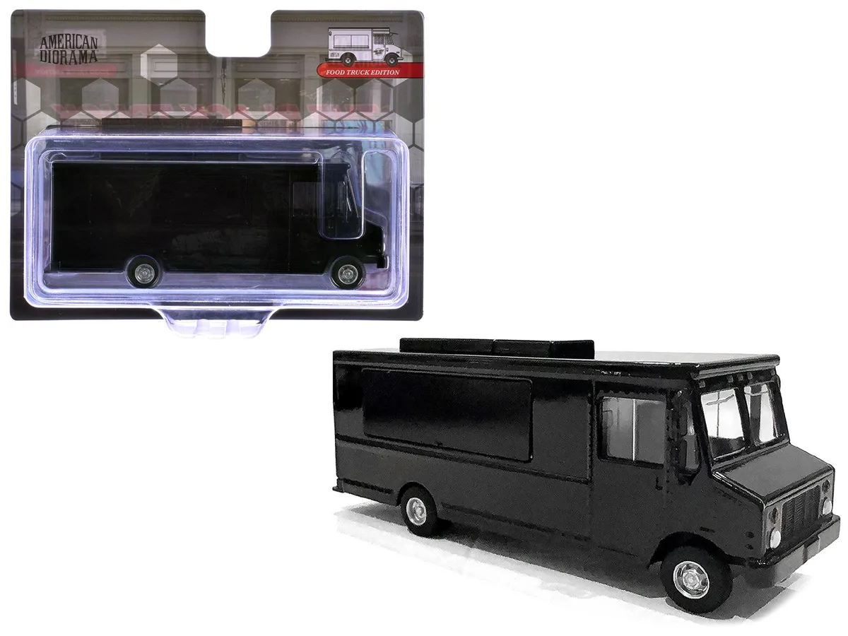 American Diorama American Diorama Food Truck Plain Black 1/64 Diecast Model — product photo