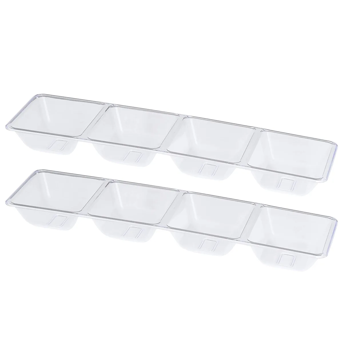 Handy Gourmet 4 Sectional Rectangle Serving Tray 16 in Clear Pack of 2 — product photo