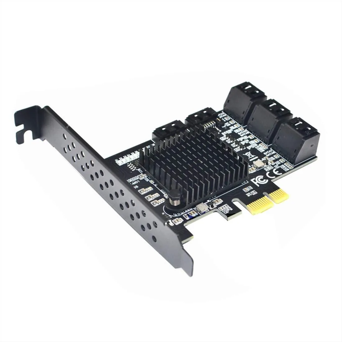 Vszerda Vszerda 8 Port SATA 3.0 PCIe Card 6 Cables Low Profile Bracket Only Card — product photo