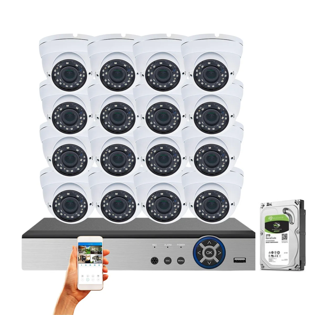 Evertech USA Evertech USA 16 Channel 2TB 1080p Surveillance Security System with 2.8-12mm Varifocal Lens — product photo
