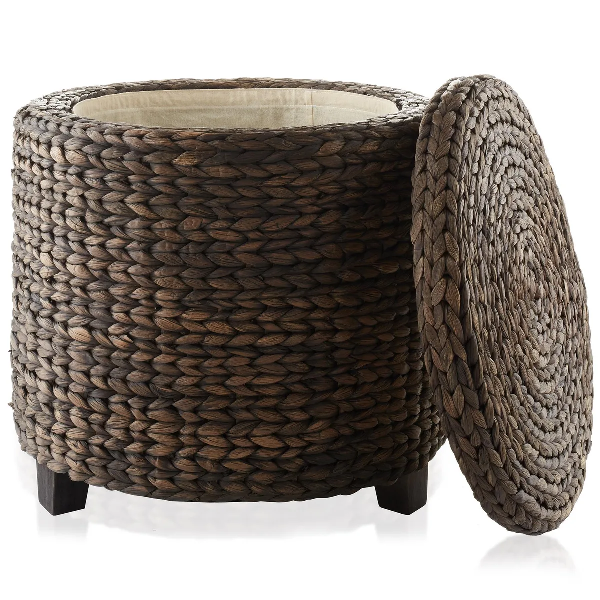 Casafield Casafield 17" Round Storage Ottoman Espresso Brown — product photo