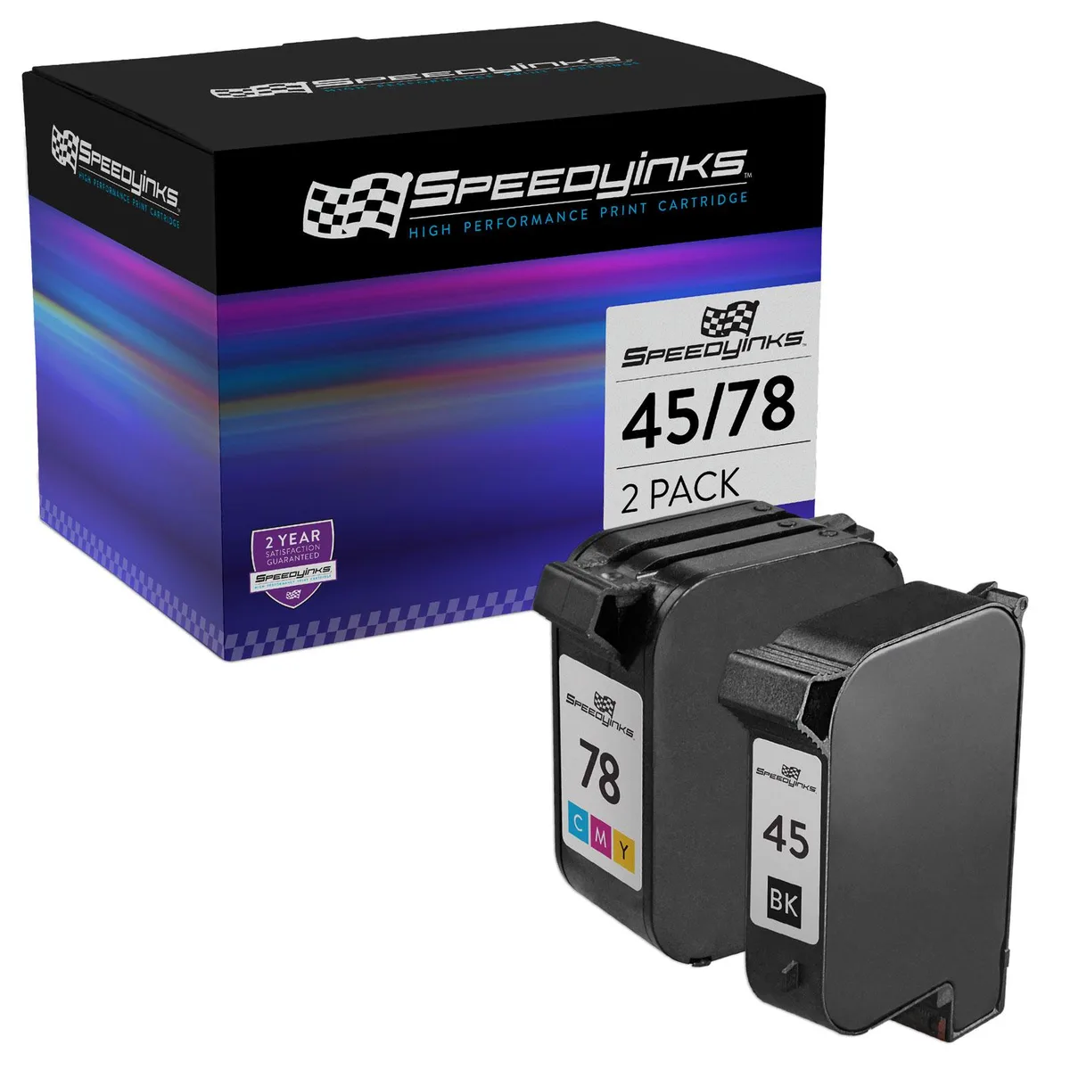 SpeedyInks SpeedyInks HP 45 &amp; 78 Replacement Ink Cartridges 2-Pack 710 Pages — product photo