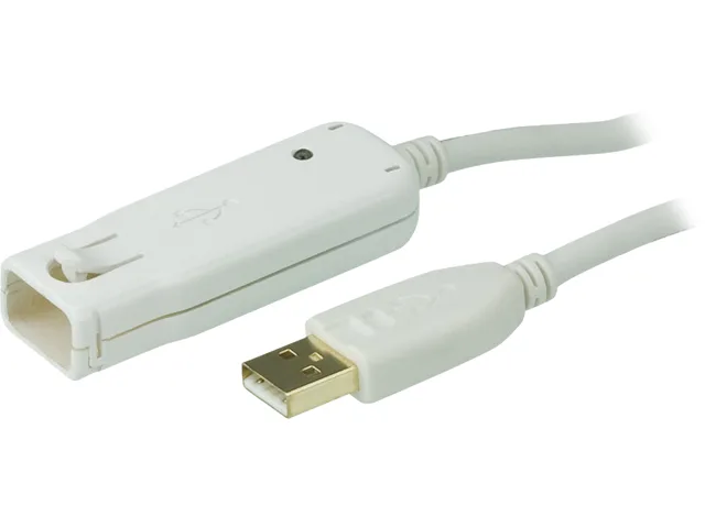 Black ATEN UE2120 active USB 2.0 extender cable 12 m with lockable Type A male connector
