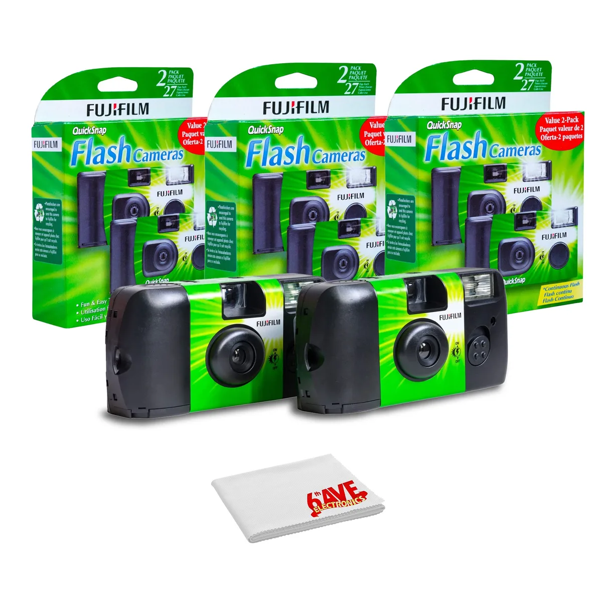 FUJIFILM FUJIFILM QuickSnap Flash 400 Disposable Camera 4-Pack film camera — product photo