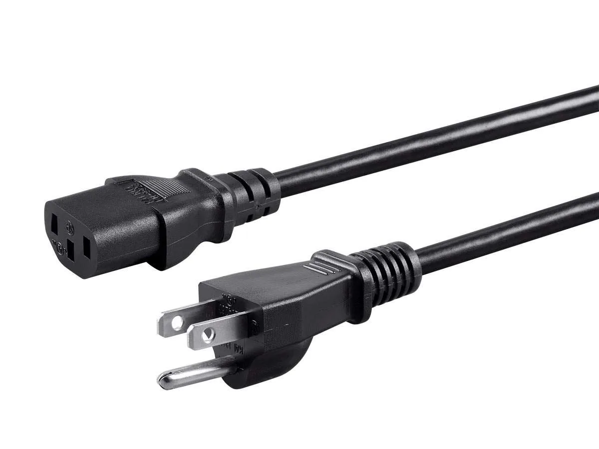  Monoprice 127292 computer power cord 8 feet 16AWG 13A 125V NEMA 5-15P to IEC 60320 C13 — product photo