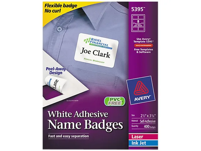Avery Avery 5395 Flexible Self-Adhesive Name Badge Labels 400 — product photo