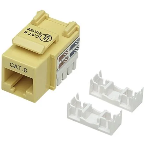 Intellinet Network Solutions Intellinet Network Solutions 210584 Cat6 UTP Punch-Down Keystone Jack Yellow Gold-plated Contacts — product photo