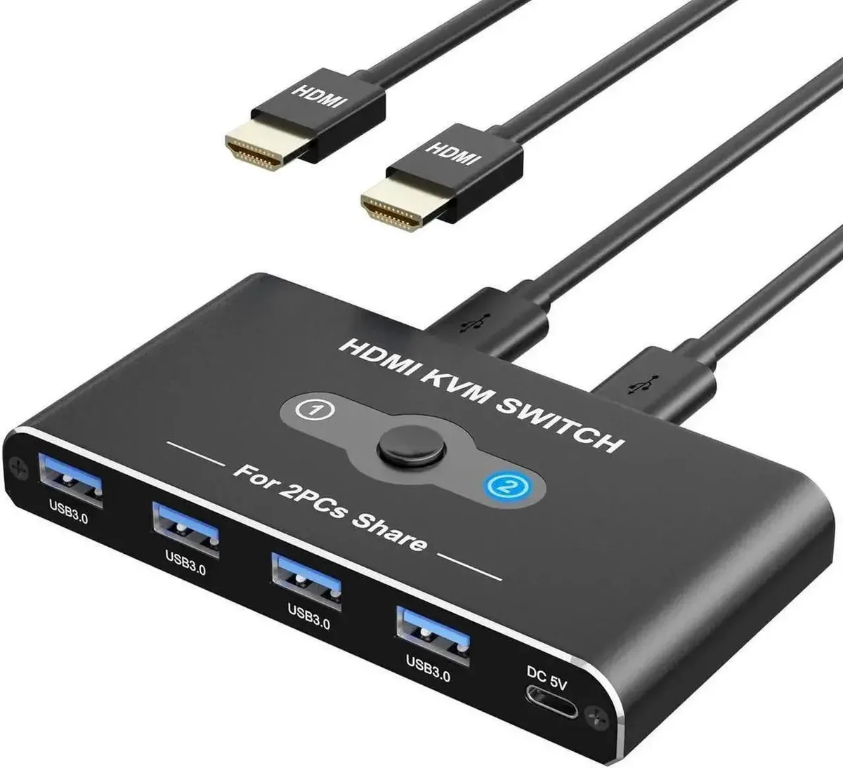 Vszerda Vszerda 2 Port HDMI KVM Switch 4K@60Hz 4 USB 3.0 — product photo