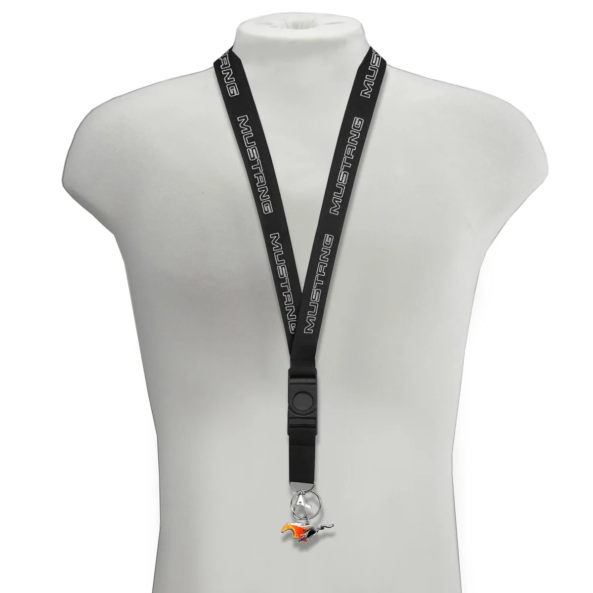 iPick Image, LLC iPick Image, LLC Ford Mustang Black Lanyard ID Holder 3D Flame Pony Charm 22 — product photo