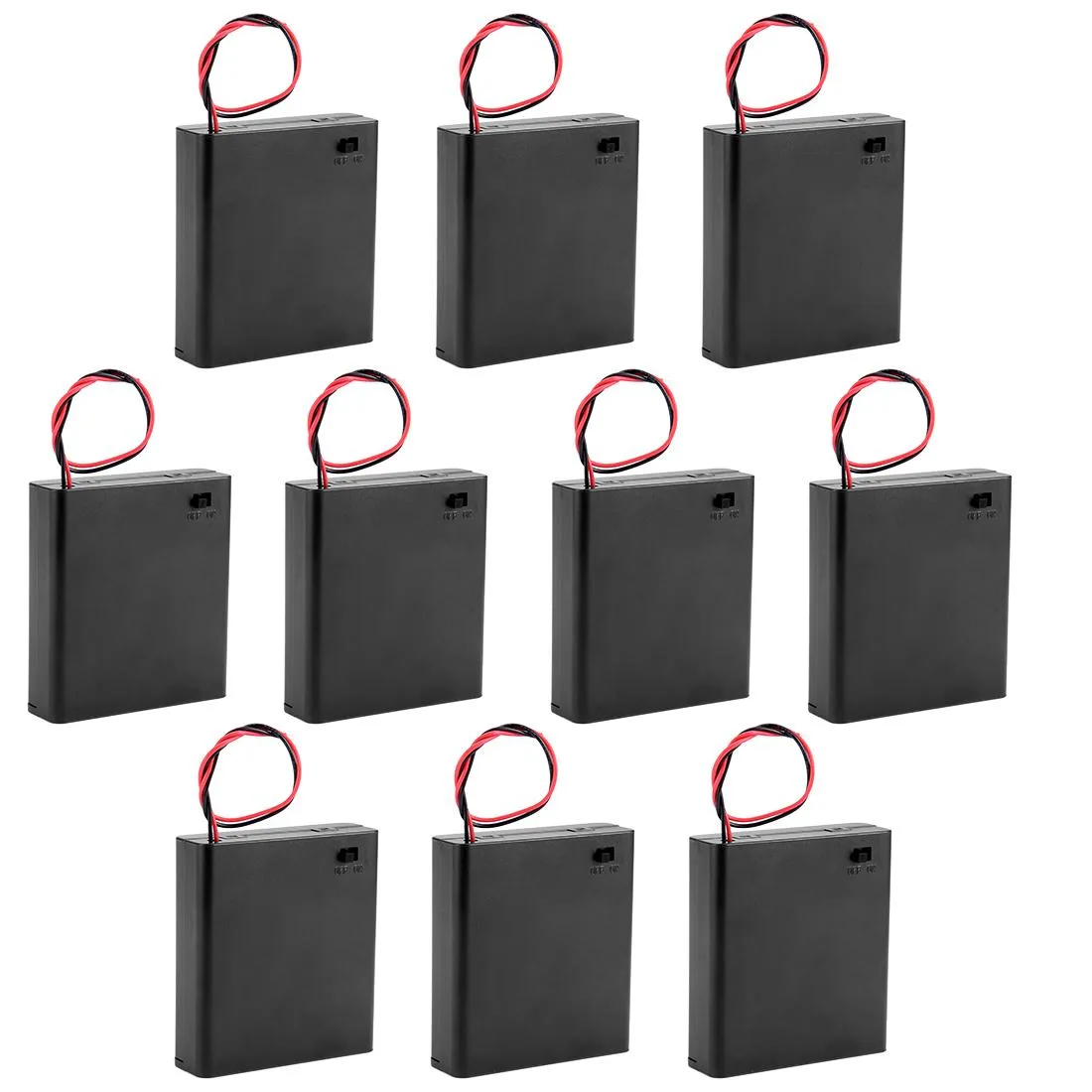 Unique-Bargains Unique-Bargains 10 Pcs 6V Battery Case 4 x 1.5V AA ON/OFF Switch w Cover — product photo